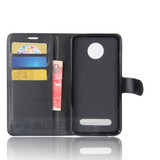 Moto Z2 Play      Pu Wallet Case    [Black]