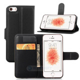 Iphone 5/5S/Se(1St Gen)      Pu Wallet Case    [Black]