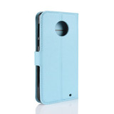 Moto G6 Plus      Pu Wallet Case    [Lightblue]