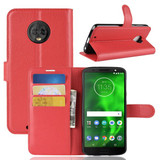 Moto G6      Pu Wallet Case    [Red]