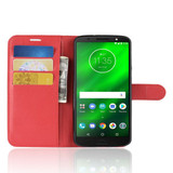 Moto G6 Plus      Pu Wallet Case    [Red]