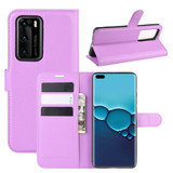 Huawei P40      Pu Wallet Case    [Purple]