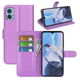 Moto E22I      Pu Wallet Case    [Purple]