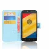 Moto C      Pu Wallet Case    [Lightblue]