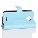 Moto C      Pu Wallet Case    [Lightblue]
