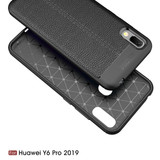 Huawei Y6 Pro 2019      Leather Texture Case    Red