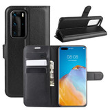 Huawei P40 Pro      Pu Wallet Case    [Black]