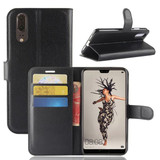 Huawei P20      Pu Wallet Case    [Black]