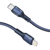 PROMATE 1.2m 27W PD USB-C to Lightning Cable, Tangle-Free Silicone, Blue FLETCHLINK-CI.BL
