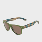 Moana Road 50/50s Sunglasses [Green w/ Striped Arms - 463]