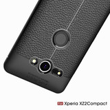 Sony Xperia XZ2 Compact      Leather Texture Case    [Navy]