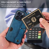 Apple iPhone 15 Pro Hand Strap PU Card Case Navy