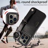 Apple iPhone 13 Pro Hand Strap PU Card Case Black