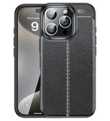 Apple iPhone 16 Pro Max      Leather Texture Case    [Black]