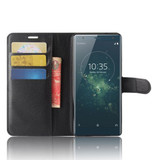 Sony Xperia XZ2      PU Wallet Case    [Black]
