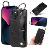 Apple iPhone 13 Hand Strap PU Card Case Black