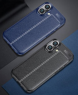 Apple iPhone 16 Plus      Leather Texture Case    [Navy]