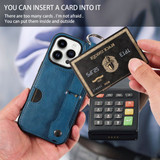 Apple iPhone 14 Pro Hand Strap PU Card Case Navy