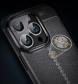 Apple iPhone 16 Pro      Leather Texture Case    [Black]
