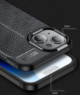 Apple iPhone 15 Plus Leather Texture Case Black