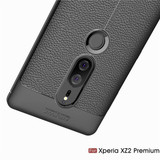 Sony Xperia XZ2 Premium      Leather Texture Case    [Red]