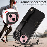 Apple iPhone 15 Hand Strap PU Card Case Black
