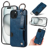 Apple iPhone 14 Plus Hand Strap PU Card Case Navy