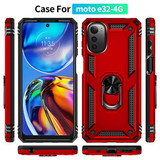 Motorola E32      Military Armour Ring Case    [Red]