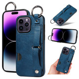 Apple iPhone 14 Pro Max Hand Strap PU Card Case Navy