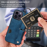 Apple iPhone 14 Pro Max Hand Strap PU Card Case Navy