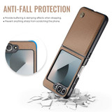 Samsung Galaxy Z Flip 6      Pu Wallet Case    [Brown]