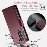 Samsung Galaxy Z Fold 6      Pu Wallet Case    [Maroon]