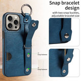 Apple Phone 15 Pro Max Hand Strap PU Card Case Navy