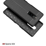 Sony Xperia 1      Leather Texture Case    [Navy]