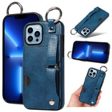 Apple iPhone 13 Pro Max Hand Strap PU Card Case Navy