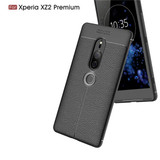 Sony Xperia XZ2 Premium      Leather Texture Case    [Grey]