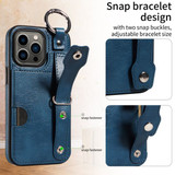 Apple iPhone 13 Pro Hand Strap PU Card Case Navy