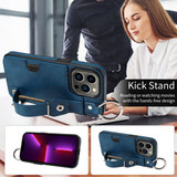 Apple iPhone 13 Pro Hand Strap PU Card Case Navy
