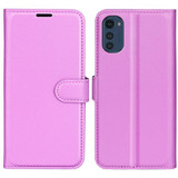 Motorola E32      Pu Wallet Case    [Purple]