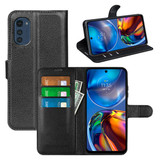 Motorola E32      Pu Wallet Case    [Black]
