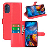 Motorola E32      Pu Wallet Case    [Red]
