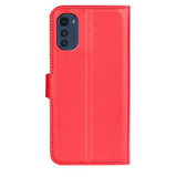 Motorola E32      Pu Wallet Case    [Red]