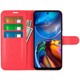 Motorola E32      Pu Wallet Case    [Red]