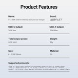 Acefast 60W PD+QC Super Fast Car Charger w/ Metallic & Transparent Body (B12)