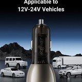 Acefast 60W Dual USB-C Super Fast Car Charger w/ Digital Display, Transparent Body (B10) 