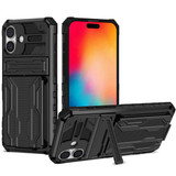 Apple iPhone 16  Kickstand Heavy Duty Case [Black]