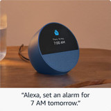 Amazon Echo Spot Smart Alarm Clock with Alexa (2024) [ Ocean Blue ]