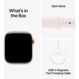 Apple Watch Series 10 GPS, 42mm Aluminum Case [ Light Blush Sport Band S/M MWWH3 - Rose Gold ]