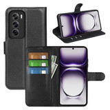 Oppo Reno 12 Pro Pu Wallet Case [Black]