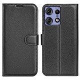 Moto Edge 50 Pro Pu Wallet Case [Black]